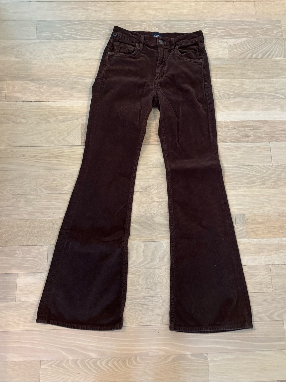 Citizens of Humanity Isola Brown Corduroy Flare Jeans